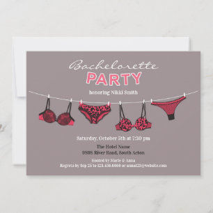 Invitación plana de Bachelorette Party Lingerie