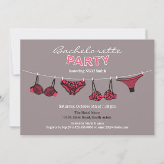 Invitación plana de Bachelorette Party Lingerie