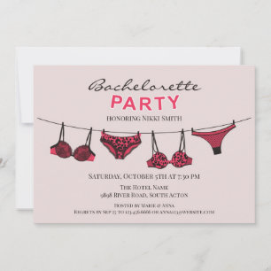 Invitación plana de Bachelorette Party Lingerie