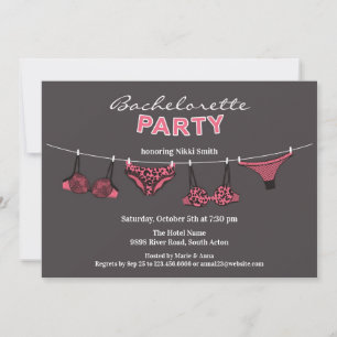 Invitación plana de Bachelorette Party Lingerie