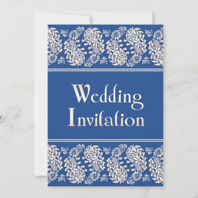 Invitación plana de Boda indio/judío Paisleys (Anverso)