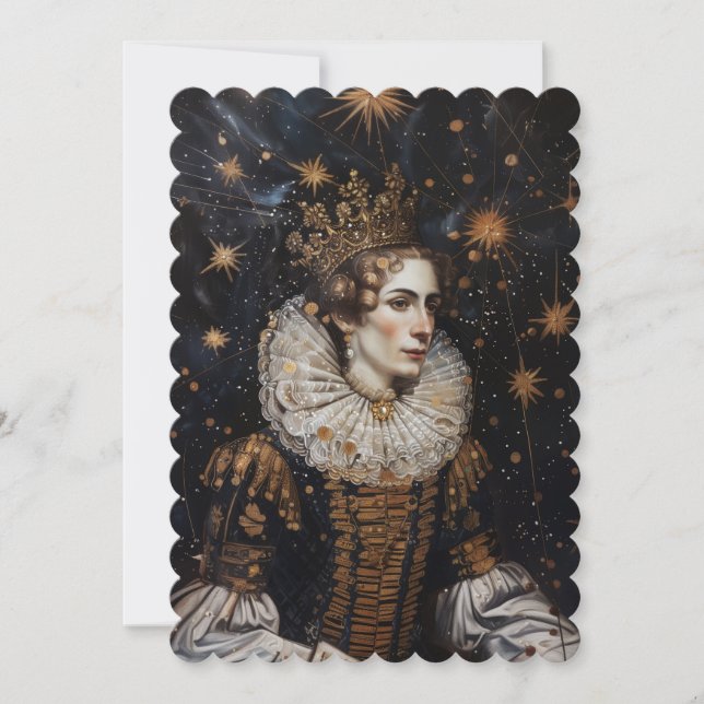 Invitación plana de corona Josephine 12,7 cm x 17, (Anverso)