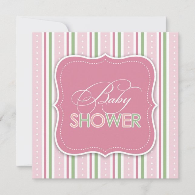 Invitación plana de ducha para bebé (Anverso)