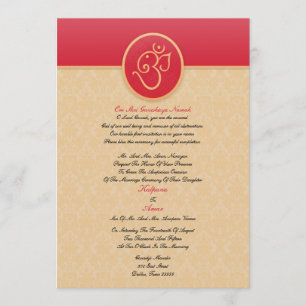 Invitación plana de estilo indio Boda