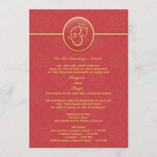 Invitación plana de estilo indio Boda