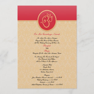 Invitación plana de estilo indio Boda
