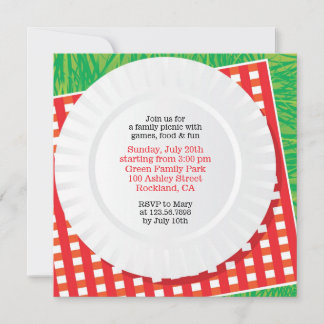 Invitación plana de Fiesta BBQ de salida de picnic