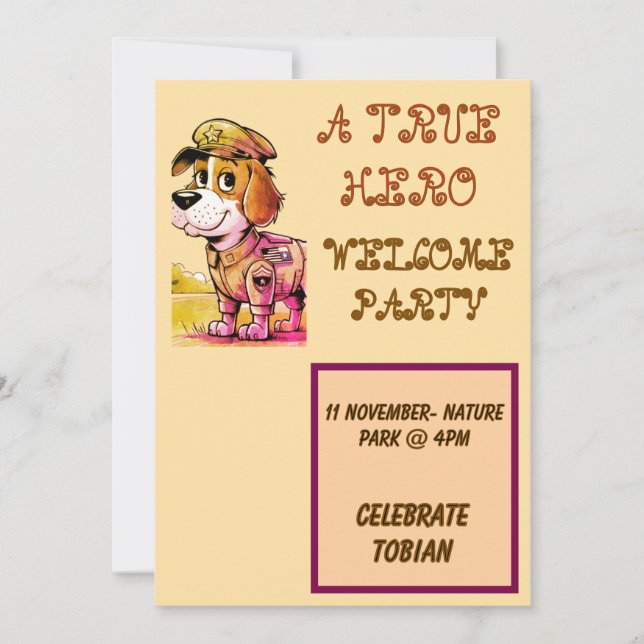Invitación plana de Fiesta de héroe de personaliza (Anverso)