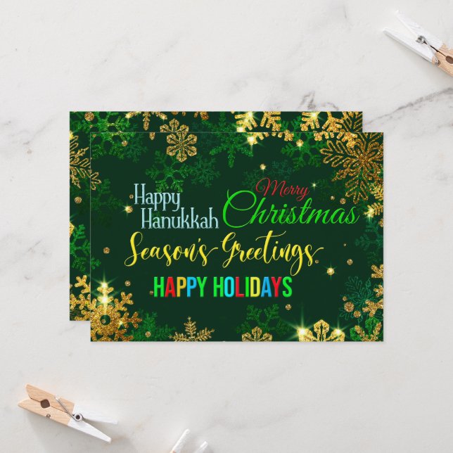 Invitación plana de fiesta de vacaciones para navi (Anverso/Reverso In Situ)