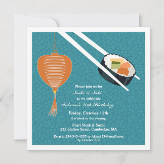 Invitación plana de Fiesta Sushi Birthday
