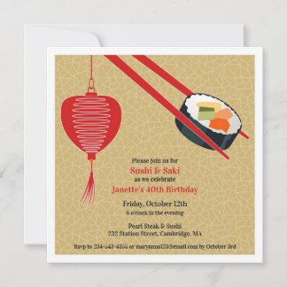 Invitación plana de Fiesta Sushi Birthday
