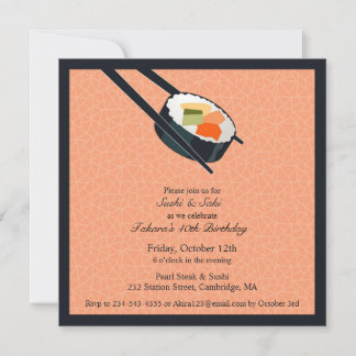 Invitación plana de Fiesta Sushi Birthday
