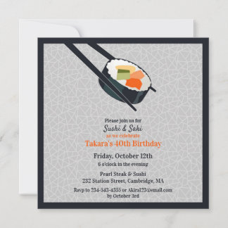 Invitación plana de Fiesta Sushi Birthday