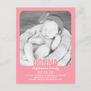 Invitación plana de foto Chica de recién nacido