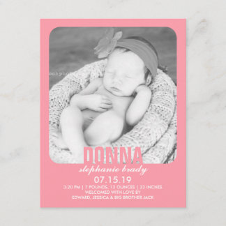 Invitación plana de foto Chica de recién nacido