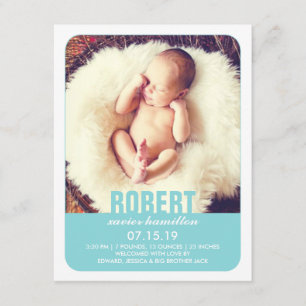 Invitación plana de foto de recién nacido