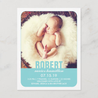Invitación plana de foto de recién nacido