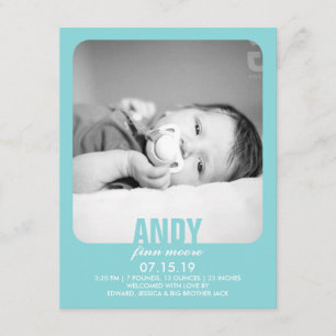Invitación plana de foto de recién nacido