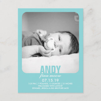 Invitación plana de foto de recién nacido