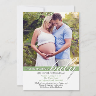 Invitación plana de fotos de Baby Shower