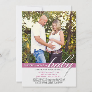Invitación plana de fotos de Baby Shower