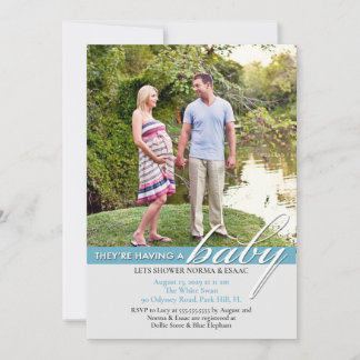Invitación plana de fotos de Baby Shower