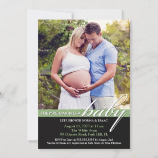Invitación plana de fotos de Baby Shower