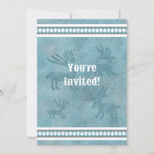 Invitación plana de invierno del suroeste azul de