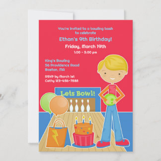 Invitación plana de la fiesta de cumpleaños de Bow
