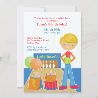 Invitación plana de la fiesta de cumpleaños de Bow
