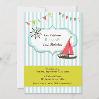 Invitación plana de la fiesta de cumpleaños del ba