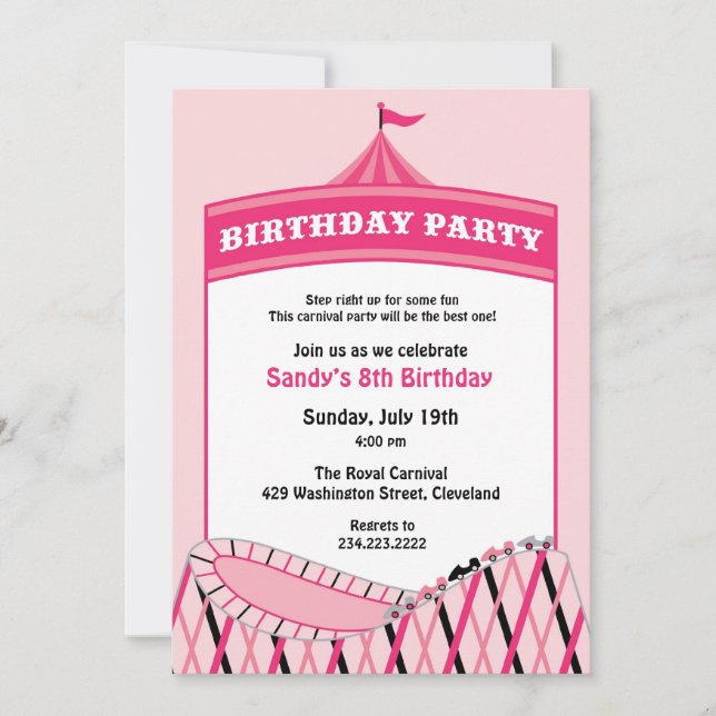 Invitación plana de la fiesta de cumpleaños del Ci (Anverso)