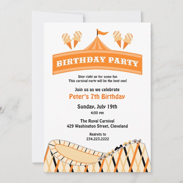Invitación plana de la fiesta de cumpleaños del Ci (Anverso)