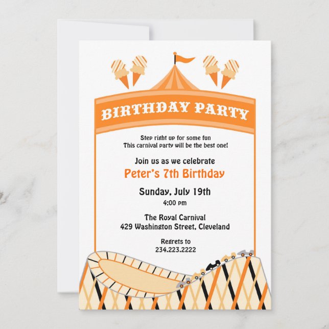 Invitación plana de la fiesta de cumpleaños del Ci (Anverso)