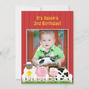 Invitación plana de la granja fotográfica de cumpl