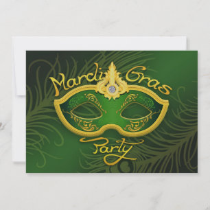 Invitación plana de Mardi Gras
