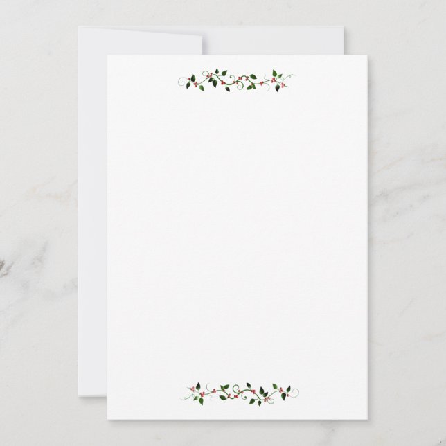 Invitación plana de plantilla holly (Anverso)