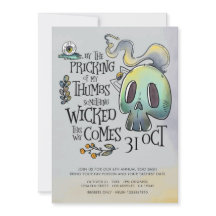 Invitación plana de una fiesta de Halloween malvad