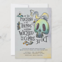 Invitación plana de una fiesta de Halloween malvad