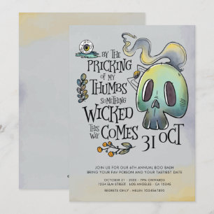 Invitación plana de una fiesta de Halloween malvad