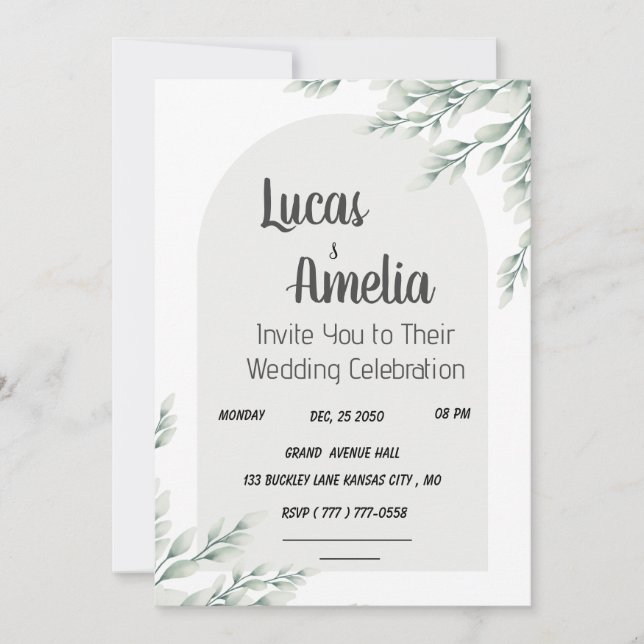 Invitación plana del Arco Verde personalizable (Anverso)
