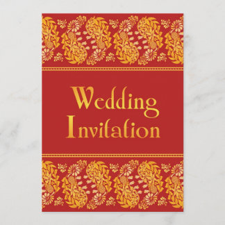 Invitación plana del Boda indio Paisleys