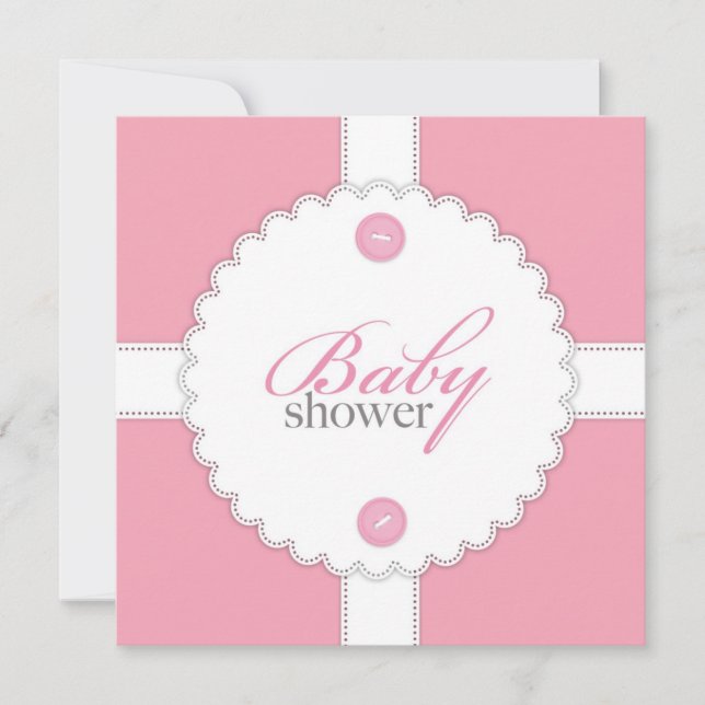 Invitación plana del Chica Dantel de Baby Shower (Anverso)