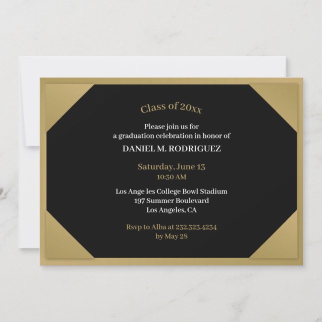 Invitación plana del Diploma de Graduación (Anverso)