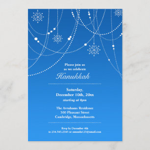 Invitación plana del fiesta de Hannukah