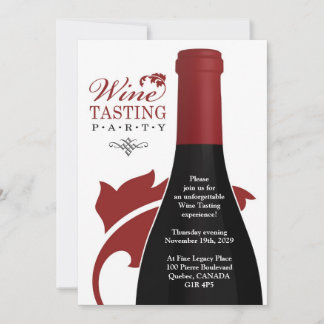 Invitación plana Fiesta de degustación de vino