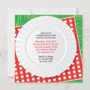 Invitación plana Fiesta de salida de picnic