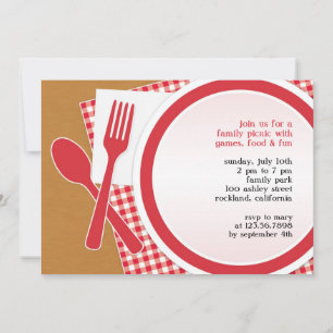 Invitación plana Fiesta de salida de picnic