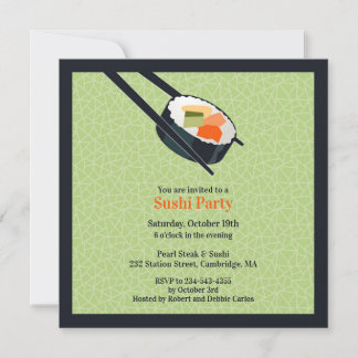 Invitación plana Fiesta Sushi