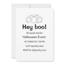Invitación plana moderna para fiesta de Halloween